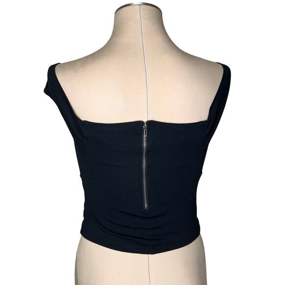 Anthropologie Deletta Ponte Off-The-Shoulder Top in Black Size XS - Picture 4 of 10